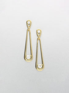 Donna Diamond Drop Earrings, Yellow Gold