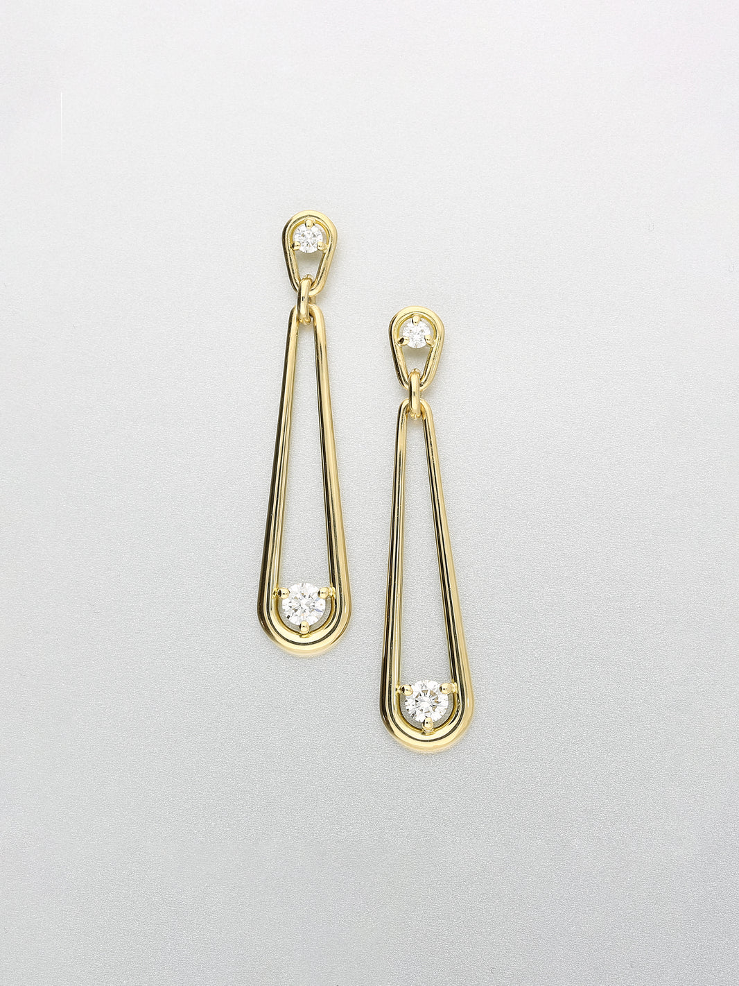 Donna Diamond Drop Earrings, Yellow Gold