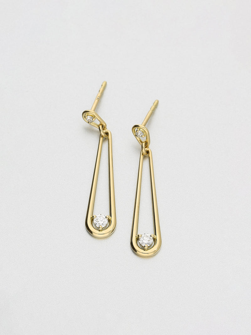 Donna Diamond Drop Earrings, Yellow Gold