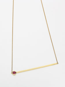 Abacus Ruby Necklace, Yellow gold with a cabochon cut ruby