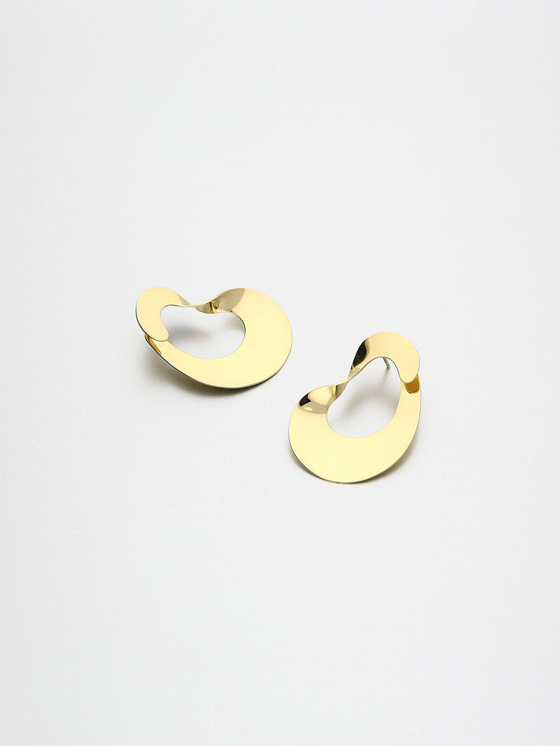 Moebius Earrings, II Yellow gold